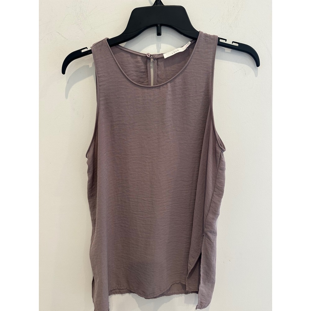 LUSH Mauve Taupe Sleeveless Keyhole Back Blouse Top Small